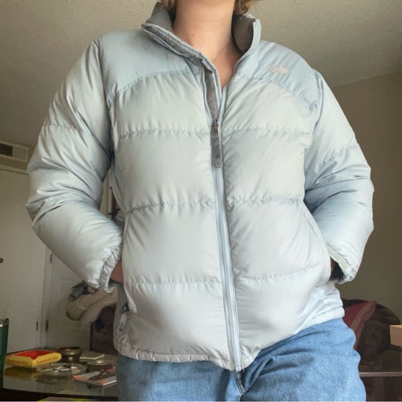 The North Face Girl’s Sky Blue Puffer Jacket - Picture 1 of 3